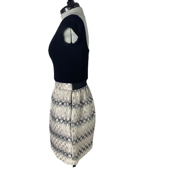 Aqua Metallic Bodycon Mini Dress Black Silver Summer Party Low Back Size Small - Picture 3 of 8